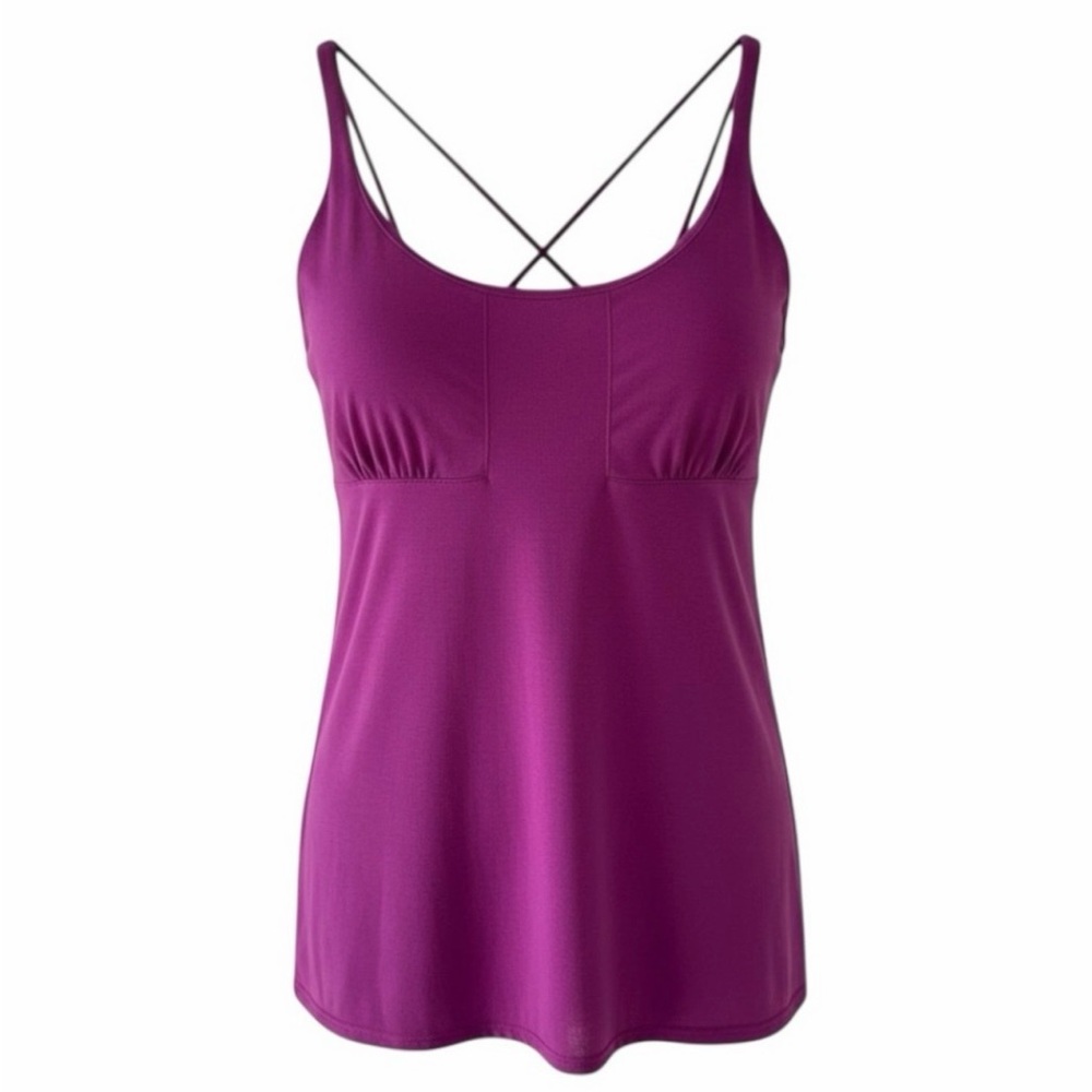 Victoria's Secret Magenta Purple Strappy Back Built in Bra Camisole Size Small
